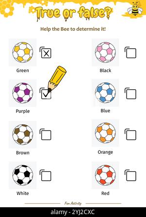 Vrai ou faux aider l'abeille à le déterminer Illustration de Vecteur