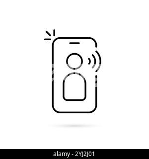 téléphone noir mince comme influenceur Illustration de Vecteur