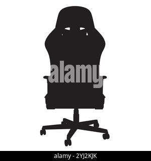Silhouette de chaise de jeu. Équipement eSports. Fauteuil. Illustrations isolées vectorielles. Vue arrière Illustration de Vecteur