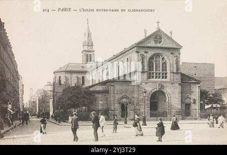 Photo vintage de Paris, L'Eglise notre-Dame de Clignancourt. France. 1904 Banque D'Images