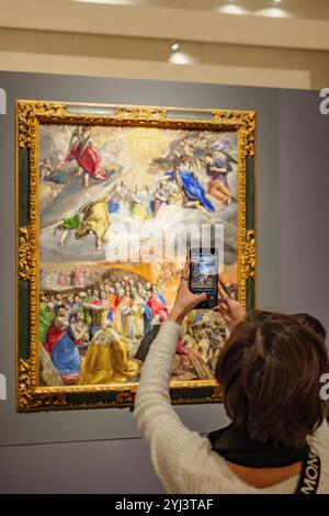 Le nom de Jésus ou allégorie de la Sainte Ligue, par El Greco, à la Galerie des collections royales. Madrid, Espagne Banque D'Images