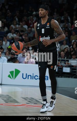 Will Clyburn de Virtus Segafredo Bologna lors du match de la ronde 9 de la saison régulière EuroLeague entre le Real Madrid et Bologne au Wizink Center le 11 novembre Banque D'Images