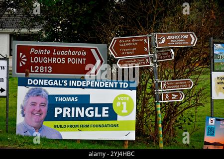 Affiches électorales. Les élections générales irlandaises de 2024 pour élire le 34e Dáil se tiendront le vendredi 29 novembre 2024, Banque D'Images