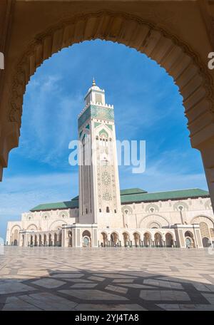 Casablanca, Maroc - 22 octobre 2024 : Mosquée Hassan 2 à Casablanca, Maroc. Banque D'Images