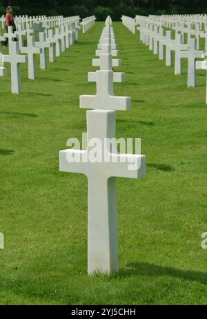 En Normandie, il y a le cimetière américain, britannique et allemand pour célébrer la mémoire des soldats morts lors de l’opération Overlord d d-day pendant le monde Banque D'Images