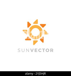 Conception de logo d'énergie solaire. Symbole abstrait du soleil et du panneau solaire. icône soleil Illustration de Vecteur