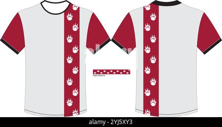 Paw Prints Camo avec t shirt modèle Illustration de Vecteur