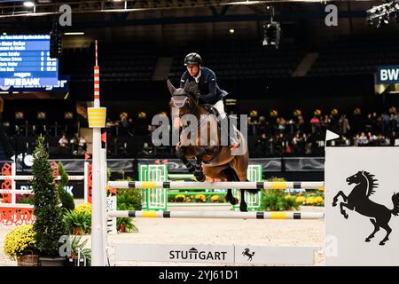 Platz fuer Dreher Hans-Dieter auf Forjoy du Moulin, RV Dreilaendereck Preis der Firma Schmidt Sporthandschuhe GmbH Nat. Springpruefung kl. S Baden-Wuerttemberg GER, Stuttgart German Masters 2024, 38. internationale Reitturnier, 13.11.2024 Foto : Eibner-Pressefoto/Roger Buerke Banque D'Images