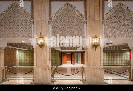 Casablanca, Maroc - 22 octobre 2024 : salle des ablutions de la mosquée Hassan 2 à Casablanca, Maroc. Banque D'Images