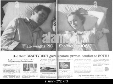 1956 Simmons Beautyrest matelas ad Banque D'Images