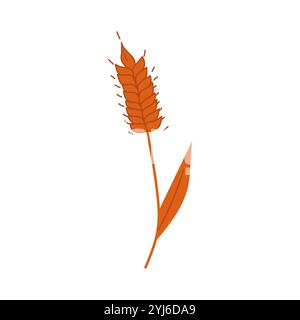 Blé simple tiré à la main. Vecteur d'icône de blé sur fond blanc. Illustration de Vecteur