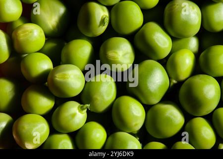 texture des haricots verts pois fond gros plan vue de dessus Banque D'Images