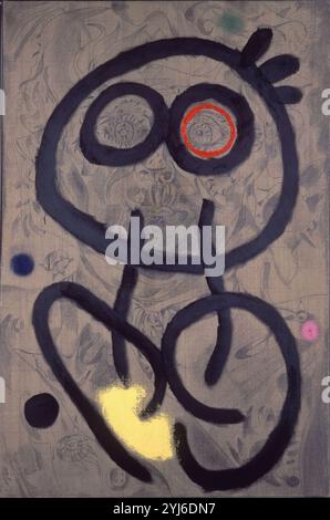 'Autoportrait', 1960, huile et stylo sur toile, 146,5 x 96,9 cm. Auteur : JOAN MIRO. LIEU : FUNDACION JOAN MIRO. Barcelone. ESPAGNE. Banque D'Images