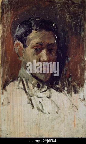 'Autoportrait', 1896, huile sur panneau, 22,1 x 13,7 cm. Auteur : PABLO PICASSO. Lieu : MUSÉE PICASSO. Barcelone. ESPAGNE. Banque D'Images