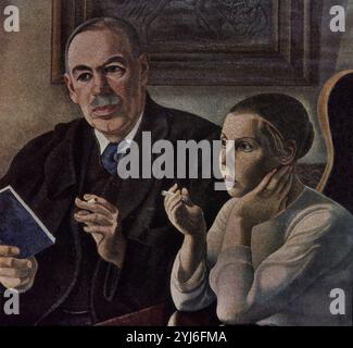 John Maynard Keynes (1883-1946), économiste britannique. Auteur : WILLIAM ROBERTS. LIEU : GALERIE NATIONALE DU PORTRAIT. LONDRES. ANGLETERRE. KEYNES JOHN. LOPOKOVA LYDIA O LOPOKOVA LIDIA. Banque D'Images