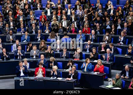 Berlin, Deutschland. 13 novembre 2024. Lors d'une session plénière à la chambre basse du Parlement Bundestag à Berlin, Allemagne, le 13 novembre 2024. (Photo par Emmanuele Contini/NurPhoto) crédit : NurPhoto SRL/Alamy Live News Banque D'Images