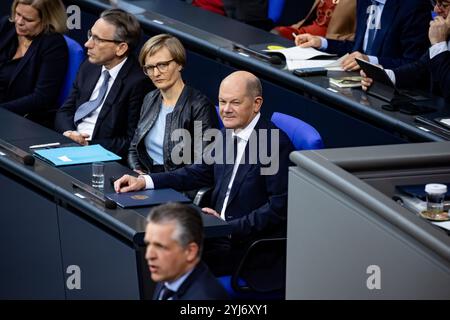 Berlin, Deutschland. 13 novembre 2024. Lors d'une session plénière à la chambre basse du Parlement Bundestag à Berlin, Allemagne, le 13 novembre 2024. (Photo par Emmanuele Contini/NurPhoto) crédit : NurPhoto SRL/Alamy Live News Banque D'Images