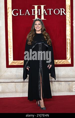 LONDRES, ROYAUME-UNI. 11 novembre 2024. Kelly Brook assiste à 'Gladiator II' The Royal film performance et première mondiale à ODEON luxe, Leicester Square à Londres, Royaume-Uni. (Photo de 李世惠/Voir Li/Picture Capital) crédit : Voir Li/Picture Capital/Alamy Live News Banque D'Images