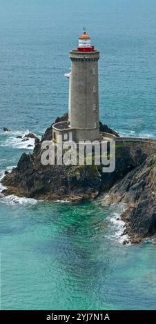 Vue aérienne du Phare du petit Minou est un phare situé sur la voirie de Brest, devant le Fort du petit Minou, sur la commune de P Banque D'Images