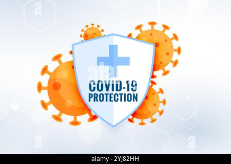 blindage de protection contre le coronavirus covid19 avec cellules virales Illustration de Vecteur