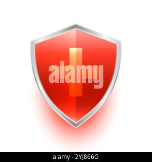 symbole de protection médicale isolée avec croix Illustration de Vecteur