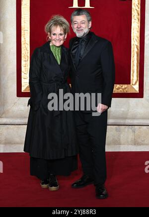 LONDRES, ROYAUME-UNI. 11 novembre 2024. Lorraine Ashbourne, Andy Serkis assiste à 'Gladiator II' The Royal film performance et première mondiale à ODEON luxe, Leicester Square à Londres, Royaume-Uni. (Photo de 李世惠/Voir Li/Picture Capital) crédit : Voir Li/Picture Capital/Alamy Live News Banque D'Images