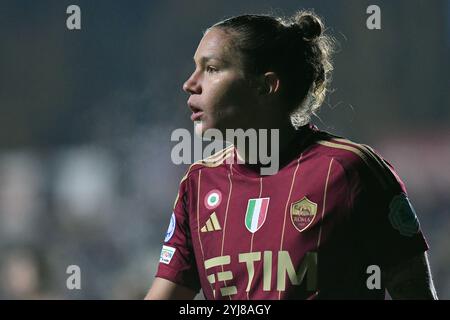 Roma, Latium. 13 novembre 2024. Elena Linari de L'AS Roma lors du match de la Ligue des champions de WomenÕs entre Roma Women et Olympique Lyonnais au stade Tre Fontane à Rome, Italie, le 13 novembre 2024. Crédit : massimo insabato/Alamy Live News Banque D'Images