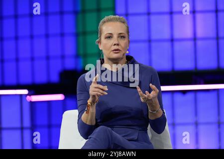 Lisboa, Portugal. 12 novembre 2024. Yulia Navalnaya, Présidente du Conseil consultatif de la Fondation anti-corruption, s'adresse au public lors de la première journée du WEB SUMMIT 2024 à Lisbon.Portugal. 11/12/2024 Credit : Brazil photo Press/Alamy Live News Banque D'Images