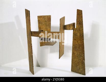 'Peigne à vent I', 1952, tôle de fer, 81,3 x 76 x 30 cm, AS04703. Auteur : EDUARDO CHILLIDA. LIEU : MUSEO REINA SOFIA-ESCULTURA. MADRID. ESPAGNE. Banque D'Images