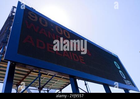 La vue du tableau des scores avant le match de A-League Women RD2 entre les Wanderers et Adélaïde au Wanderers Football Park le 10 novembre 2024 à Sydn Banque D'Images