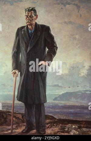 École russe. Portrait de Maxim Gorki (1868-1936), écrivain russe.. Moscou, galerie Tretyakov. Auteur : PAVEL KORIN. Lieu : GALERIA TRETYAKOV. MOSKAU. RUSSIE. Banque D'Images
