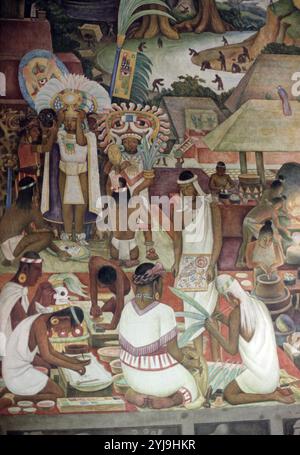 FRESQUES. Auteur : DIEGO RIVERA. Lieu : PALACIO NACIONAL. MEXICO. CIUDAD DE MEXICO. Banque D'Images