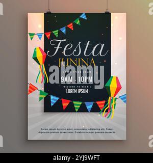 Festa junina affiche pour la conception de vœux Illustration de Vecteur