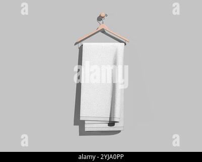 Rendu 3D de maquette de serviette vierge blanche Banque D'Images