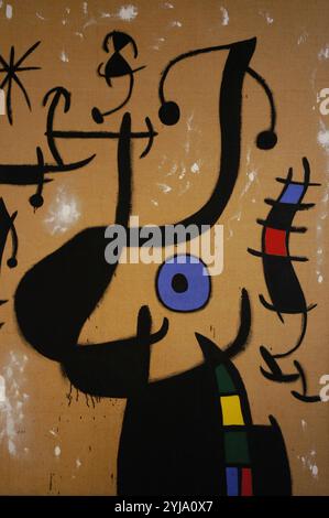 ARTE S. XX. ESPAÑA. JOAN MIRO (1893-1983). Pintor español. 'MUJERES Y PAJAROS EN LA NOCHE" (1967). La fondation Joan Miró. Barcelone. Cataluña. Banque D'Images