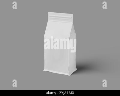 Rendu 3D blanc isométrique Blank Zip Pouch Mockup pour emballage de sac à café Banque D'Images