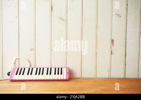 Harmonica clavier sur la table Banque D'Images