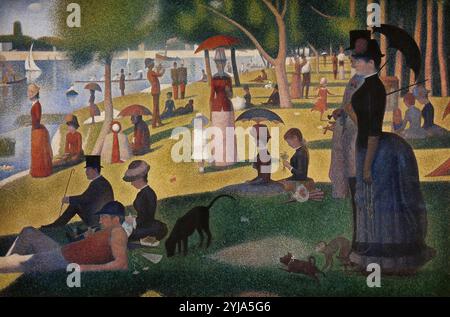 Georges Seurat / 'Un dimanche après-midi sur l'île de la Grande Jatte', 1884-1886, huile sur toile, 207,6 × 308 cm Musée : Chicago Art Institute, FLORENCIA, USA. Banque D'Images