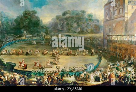 Luis Paret y Alcázar / 'les couples royaux', 1770, huile sur toile, 237 x 370 cm, P02422. MUSÉE : MUSEO DEL PRADO, MADRID, ESPAGNE. MARIA LUISA DE PARME. CHARLES III D'ESPAGNE. CARLOS IV DE ESPAÑA. Banque D'Images