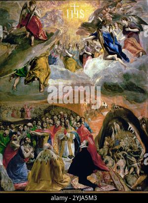 El Greco / 'le rêve de Philippe II', 1577, huile sur toile, 140 × 110 cm. Musée : Real Monasterio de San Lorenzo de El Escorial, MADRID, ESPAGNE. PHILIPPE II D'ESPAGNE. Banque D'Images