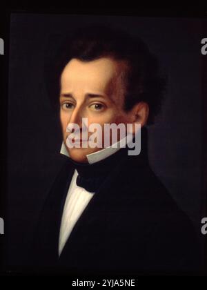 Portrait de Giacomo Leopardi, huile sur toile. Musée : Musée municipal, Recanati, ITALIE. Banque D'Images