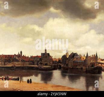 Johannes Vermeer / 'Vue de Delft', 1658-1660, huile sur toile, 98,5 x 117,5 cm. Musée : Mauritshuis, La Haye. Banque D'Images