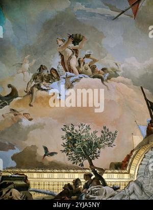 Giovanni Battista Tiepolo / 'salle du trône : la gloire de l'Espagne', 1762-1766, fresque. Musée : Palacio Real, MADRID, ESPAGNE. Banque D'Images