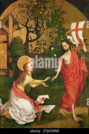 Martin Schongauer / 'Noli me tangere', 1473, Tempera sur panneau. Musée : MUSÉE D'UNTERLINDEN, Colmar, France. JÉSUS. MARY MAGDALENE. Banque D'Images