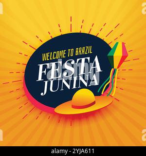 Brésil festa junina fête fond Illustration de Vecteur