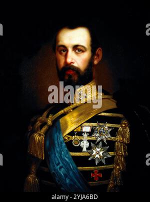 Roi Charles XV de Suède et de Norvège (1826-1872). MUSÉE : CHÂTEAU DE GRIPSHOLM, SUÈDE. AUTEUR : W. C. SONDELS. Banque D'Images
