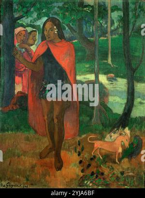 Paul Gauguin / 'le sorcier de Hiva Oa (homme Marquois au Cap Rouge)', 1902, huile sur toile, 92 x 73 cm. Musée : Musée des Beaux Arts, LIEJA, Belgique. Auteur : PAUL GAUGUIN. Banque D'Images