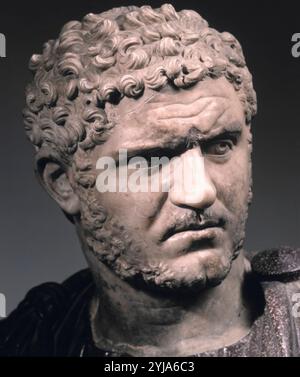 Caracalla, busto de Mármol. Musée : Musée du Capitole, Roma, ITALIE. MARCO AURELIO CARACALA. Banque D'Images