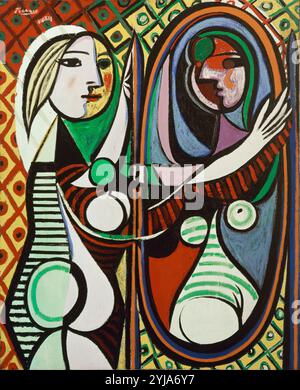 Pablo Picasso / 'Girl in front of Mirror', 1932, Óleo sobre lienzo, 162 x 130 cm Museum : MUSEUM OF MODERN ART, GLASGOW, USA. Banque D'Images