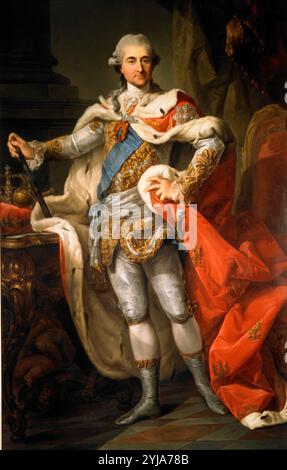 Bacciarelli Stanislaus Augustus en robes de couronnement, 1764, huile sur toile, 265 cm × 134,5 cm Musée : CHÂTEAU DE GRIPSHOLM, SUÈDE. Auteur : MARCELLO BACCIARELLI. ESTANISLAO II AUGUSTO PONIATOWSKI DE POLONIA. Banque D'Images